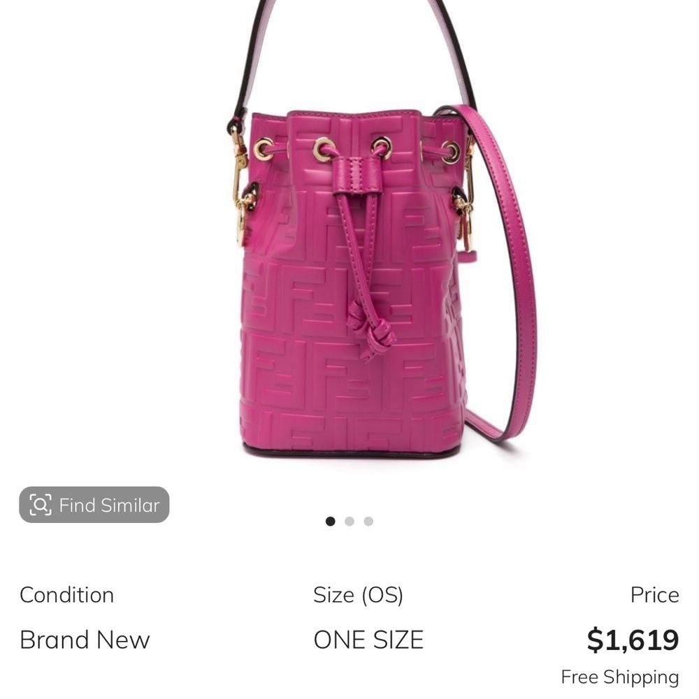 Fendi Pink Crossbody Bucket Bag
